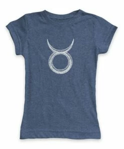 Best deal 🔔 Steel Blue Taurus Symbol Fitted Tee - Plus 🎁