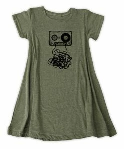 Buy 🔔 Heather Forest & Black Unraveled Cassette Tape Tunic - 👩 Women 😀