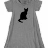 Wholesale ✨ Heather Gray Cat Silhouette A-Line 👗 Dress - 👩 Women 💯