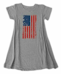 Best Pirce ✔️ Heather Gray Stars & Stripe T-Shirt 👗 Dress - 👩 Women ⭐