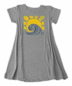 Coupon 🤩 Heather Gray Sun & Waves T-Shirt 👗 Dress - Plus 🤩