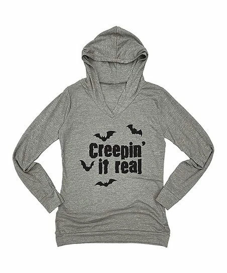 Hot Sale โค๏ธ Urban Smalls Heather Gray 'Creepin' It Real' Bats Lightweight Hoodie - ๐ฉ Women ๐ 1 Hot Sale โค๏ธ Urban Smalls Heather Gray 'Creepin' It Real' Bats Lightweight Hoodie - ๐ฉ Women ๐