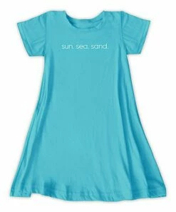 Best Sale 🛒 Turquoise 'Sun Sea Sand' Tunic - 👩 Women 👏