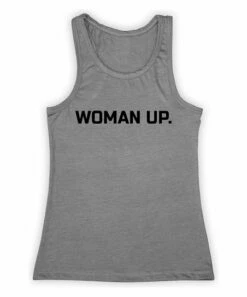 Wholesale 🤩 Heather Gray 'Woman Up' Racerback Tank - Plus 😀