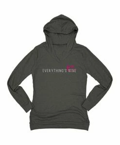 Best Pirce 🎉 Heather Charcoal 'Everything's Fine Wine' Lightweight Hoodie - 👩 Women 💯