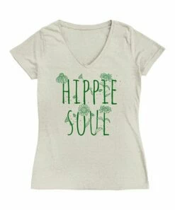 Wholesale 🎉 Cream 'Hippie Soul' Floral V-Neck Fitted Tee - 👩 Women 🥰