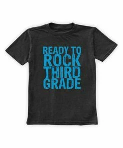 Best Sale ❤️ Heather Charcoal & Blue 'Ready To Rock Third Grade' Tee - Boys 💯