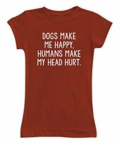 Promo 👍 Brick 'Dogs Make Me Happy' Fitted Tee - 👩 Women 🥰