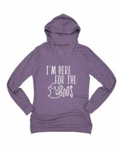 Top 10 😀 Purple 'I'm Here For The Boos' Ghost Lightweight Hoodie - 👩 Women ✔️